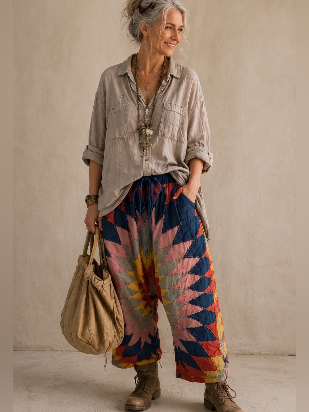 Magnolia Pearl Rainbow Quiltwork Garçon Trouser Pants - Picture 11 of 11